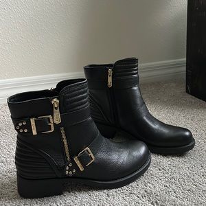 CIRCUS SAM EDELMAN BLACK LEATHER BOOTS SIZE 8.5 MSRP $119.00 BRAND NEW